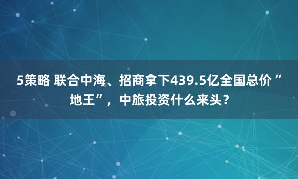 5策略 联合中海、招商拿下439.5亿全国总价“地王”，中旅投资什么来头？