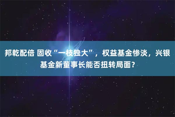 邦乾配倍 固收“一枝独大”，权益基金惨淡，兴银基金新董事长能否扭转局面？