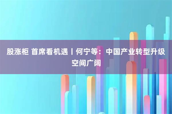 股涨柜 首席看机遇丨何宁等：中国产业转型升级空间广阔