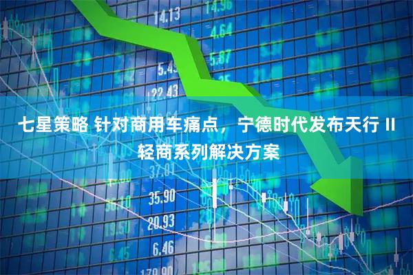 七星策略 针对商用车痛点，宁德时代发布天行 II 轻商系列解决方案