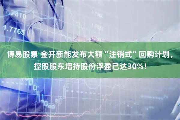 博易股票 金开新能发布大额“注销式”回购计划，控股股东增持股份浮盈已达30%！